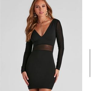 Windsor store mesh paneled dress